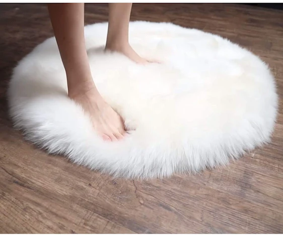 Faux Lammfell Teppich, weiß