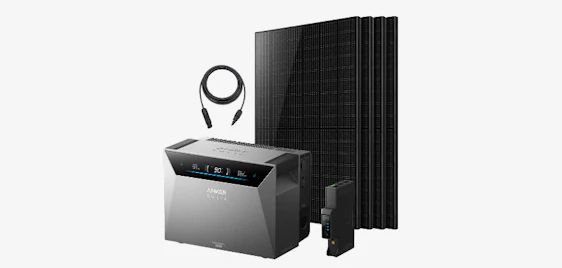 Jetzt zinslos in Raten ☀️ Anker SOLIX Solarbank 4 E5000 Pro Balkonkraftwerk Speicher-Set für 1.869€