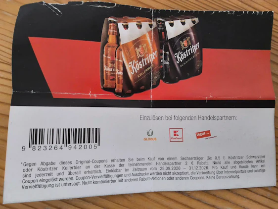 köstritzer 2€ rebatt