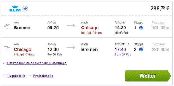 USA: hin und zurück nach Chicago von Berlin, Bremen oder Hannover ab 288€