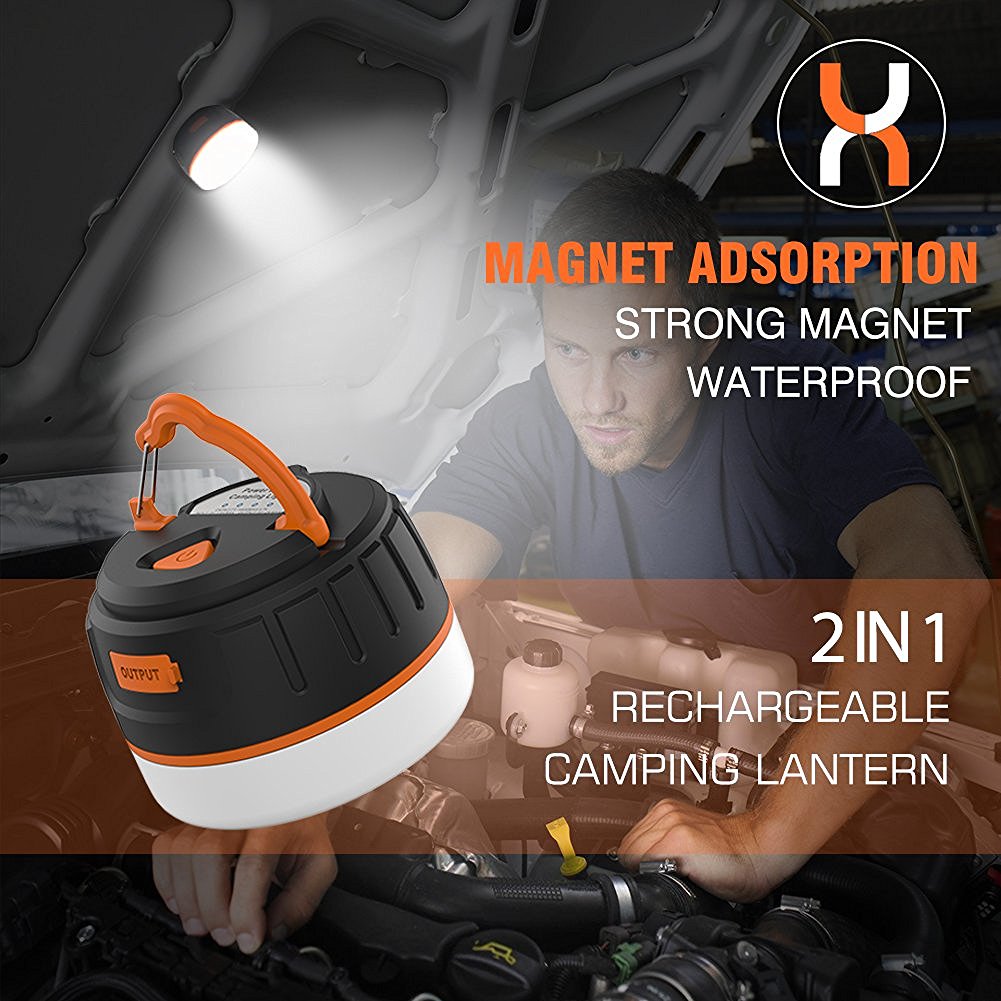 Milool LED Campinglampe,Taschenlampe mit 5200mAh power bank für Camping,Outdoor,Wandernfür 15,99 € (-20%)