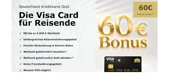 Knackige Reise-Kreditkarte! ✈️ Deutschland Kreditkarte Gold mit Versicherungen & 0€ Fremdwährungsgebühr 💳
