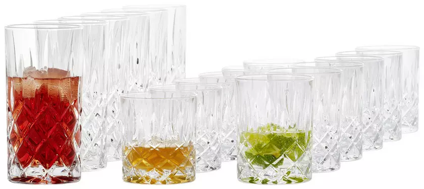 Nachtmann Gläserset 'Noblesse' für 41€ – 18 Stück, mit Saft-, Whisky- &amp; Longdrinkgläsern