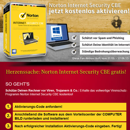 Norton Internet Security kostenlos im 1. Jahr - sehr guter Virenschutz 