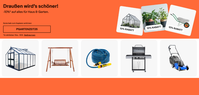 🔨🏡 10% auf Haus &amp; Garten bei eBay