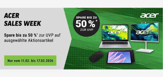 Notebooksbilliger: Acer Sales Week mit bis zu 40% Rabatt 💻🤓 z.B.: Acer Aspire 17 A17-51 für 556,90€