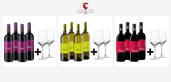 Großer Wein-Sale mit 50% Rabatt! 🍷 4er-Pakete inkl. Weingläser für 20€ zzgl. Versand