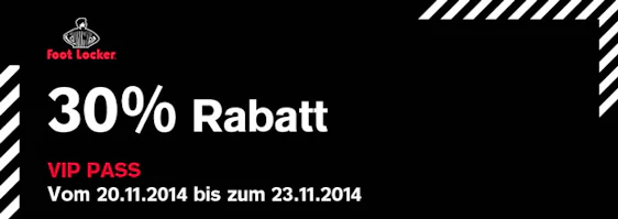 30% Rabatt auf das gesamte Sortiment von Foot Locker – online und offline – vom 20. bis 23. November *UPDATE2*