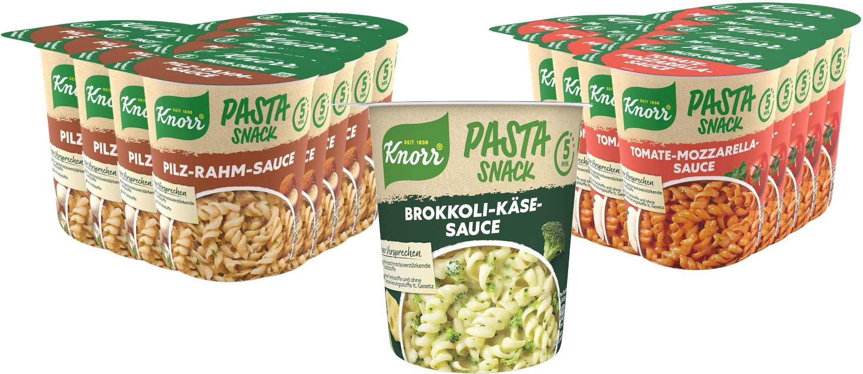 8 Stück Knorr Pasta Snack (je 62g oder 72 g) ab 5€ – 5-Minuten-Nudelgericht mit Geschmacksauswahl, Prime