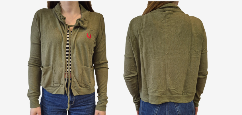 Rockupy Strickjacke für 8€ - Baumwollmix, Wasserfallkragen, mit Taschen