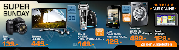 Saturn Super Sunday - z.B. Garmin nüvi 3940 LMT für 129€