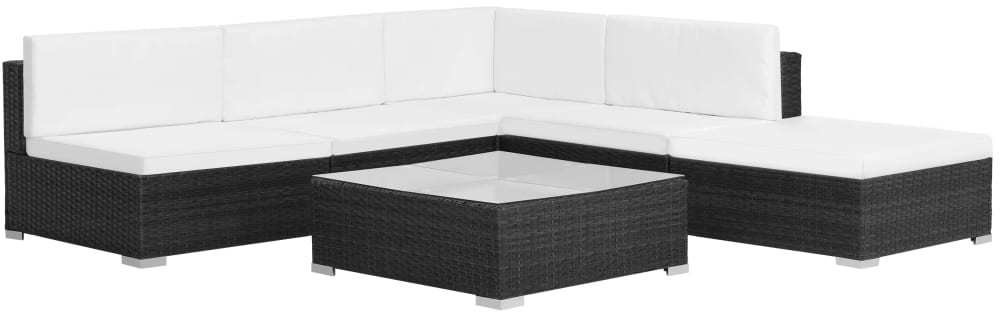 vidaXL Garten-Sofagarnitur 16-tlg. Poly Rattan schwarz (44602): Spart 190,36€