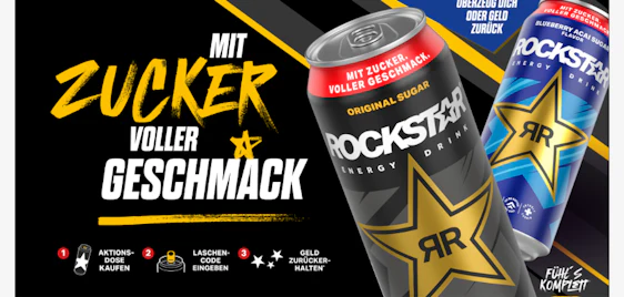 Überschrift Gratis-Kick sichern! ⚡ Rockstar Energy jetzt für 0€ testen (2 Dosen geschenkt) 🥤