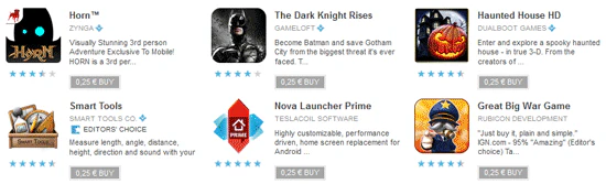 Neue Android Apps für 0,25€ - z.B. Nova Launcher Prime oder Great Big War Game