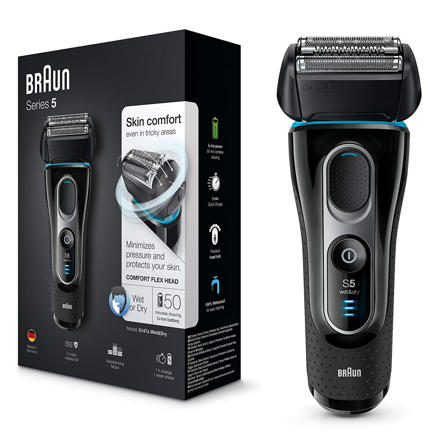 TAGESANGEBOT: Braun Series 5 elektrischer Rasierer 5147s, mit Reisebeutel