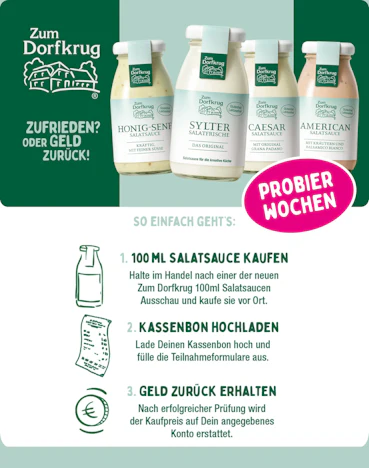 Zum Dorfkrug Salatsaucen gratis testen