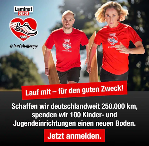 Laufshirt gratis bei Laminatdepot für einen guten Zweck