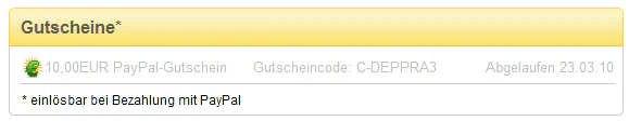 paypal gutschein