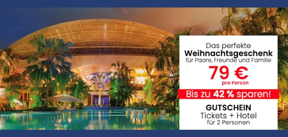 Reisegutschein 🌴 Therme Erding: Übernachtung im Hotel inkl. Frühstück + Eintritt ab 79€/Person