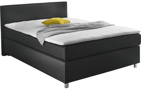 Carryhome Boxspringbett in Textil für 299€ - 140cm x 200cm, inkl. Bonnelfederkern-Matratze und Schaumkern-Topper
