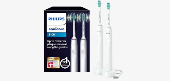 Strahlend weiße Zähne im Doppelpack! 🪥 2x Philips Sonicare 3100 Series Schallzahnbürste für 48€ 🦷