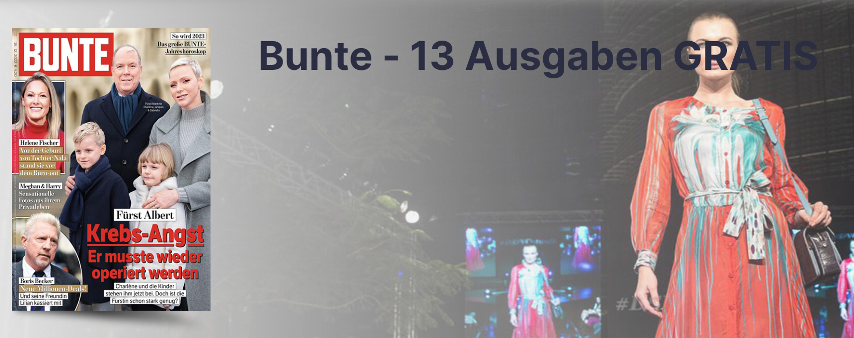 Komplett gratis! 13 Ausgaben "Bunte" für 0€- in der Print-Version