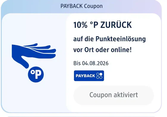 10% PB Punkte zurück bei DM