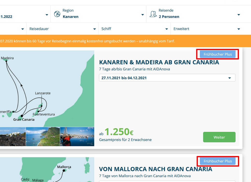 AIDA Gutschein einloesen