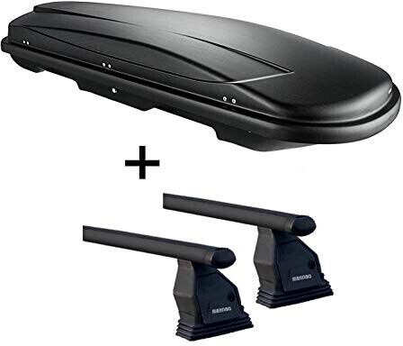 VDP JUXT400 schwarz + Dachträger Menabo Tema kompatibel mit Mercedes C-Klasse W205 (Stufenheck 4 Türer) ab 2014: Spart 107,46€