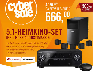 Pioneer VSX-422 Receiver + Bose Acoustimass 6 Serie III Lautsprecher - komplettes Heimkinoset für 666€ 
