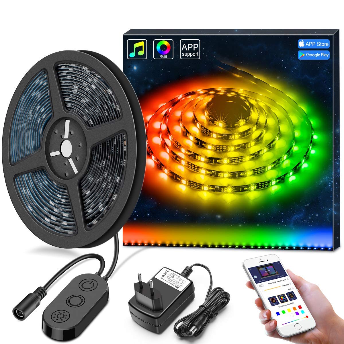 DreamColor LED Streifen mit APP Steuerung 3 oder 5 Meter 