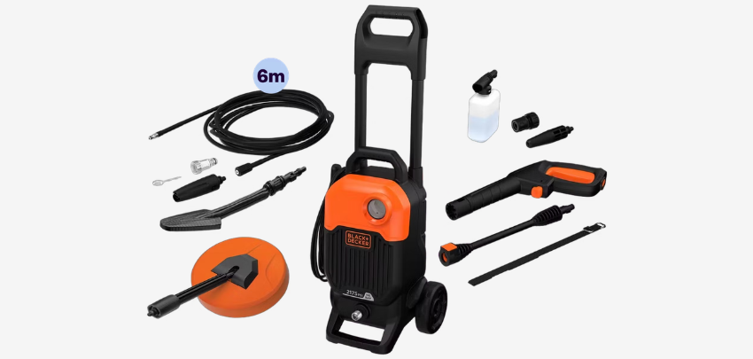 Saubere Sache! 🧼 Black &amp; Decker BEPW2000 Hochdruckreiniger-Set für nur 79€ 🌀