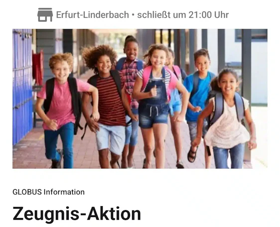 Globus (Erfurt-Linderbach): Zeugnis-Aktion