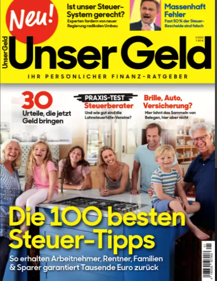 Gratis-Ausgabe "Unser Geld" - Das neue Ratgeber-Magazin für Finanzen kostenlos testen