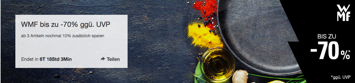 WMF-Sale bei eBay – bis zu 70% Rabatt auf Besteck, Geschirr, Topfe und mehr