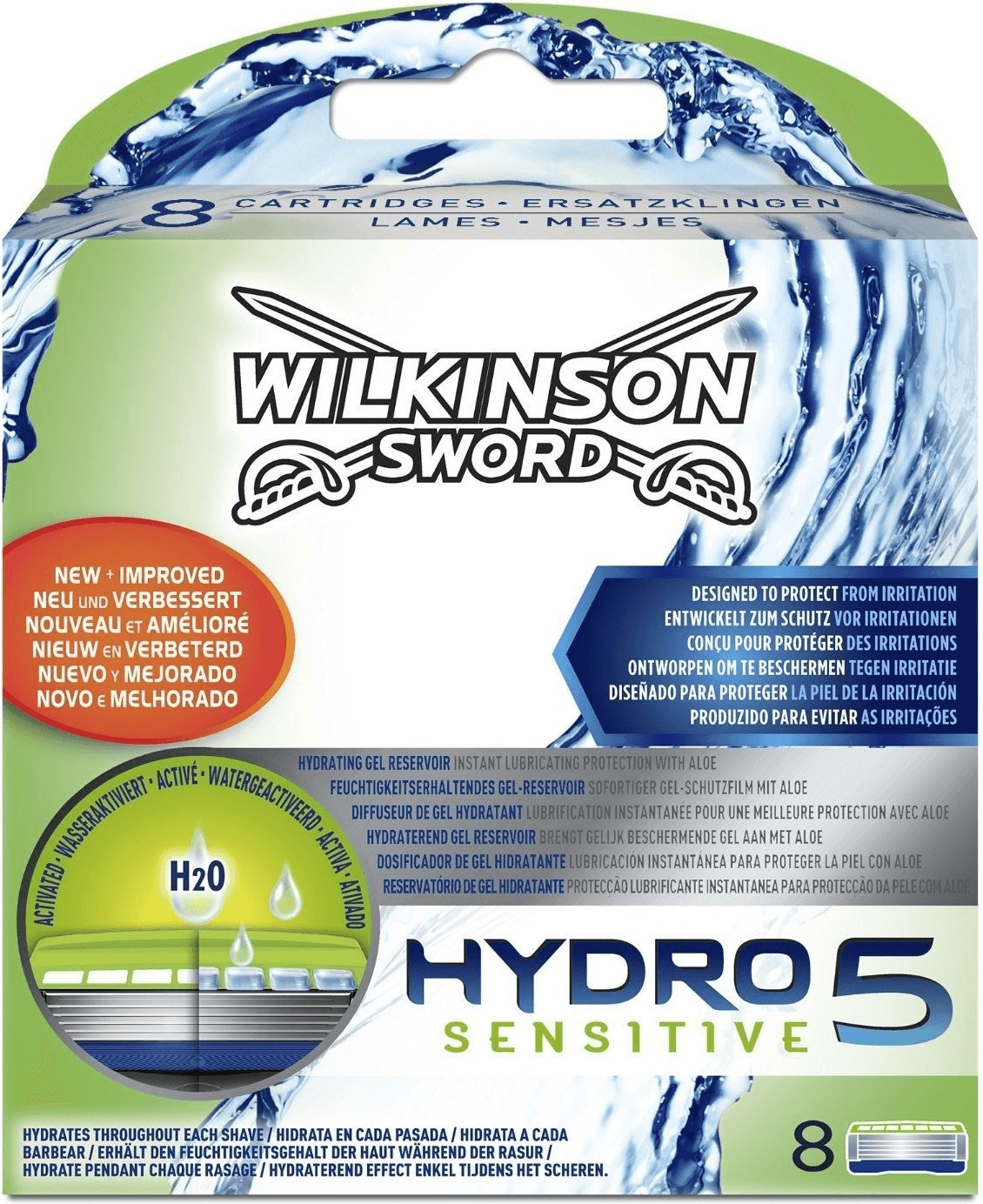Wilkinson Sword Hydro 5 Sensitive Rasierklingen (8 Stk.) mit 44% Ersparnis