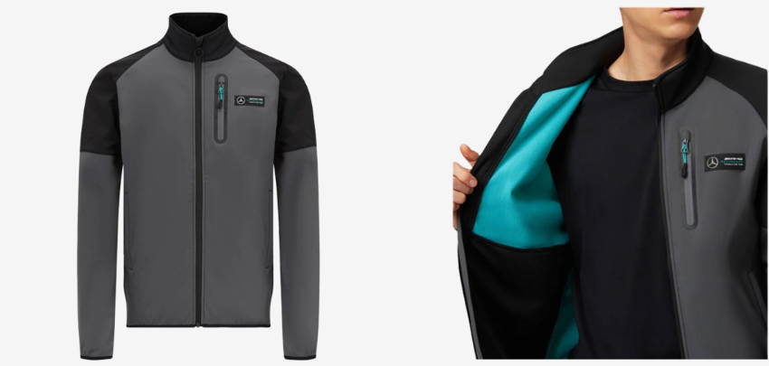 Mercedes-Benz AMG Jacke für 35€ - Softshell, Grau/Schwarz, Teamlogo