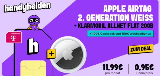 Apple Airtag + 20GB Telekom Allnet-Flat » nur 2,45€ mtl. 🤯
