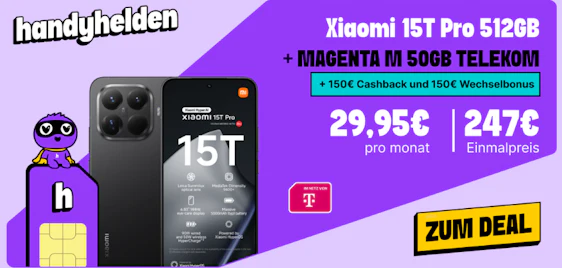 Effektiv nur 3,53€ im Monat! 🤩 Xiaomi 15T Pro im 50 GB 5G Telekom-Tarif 💥