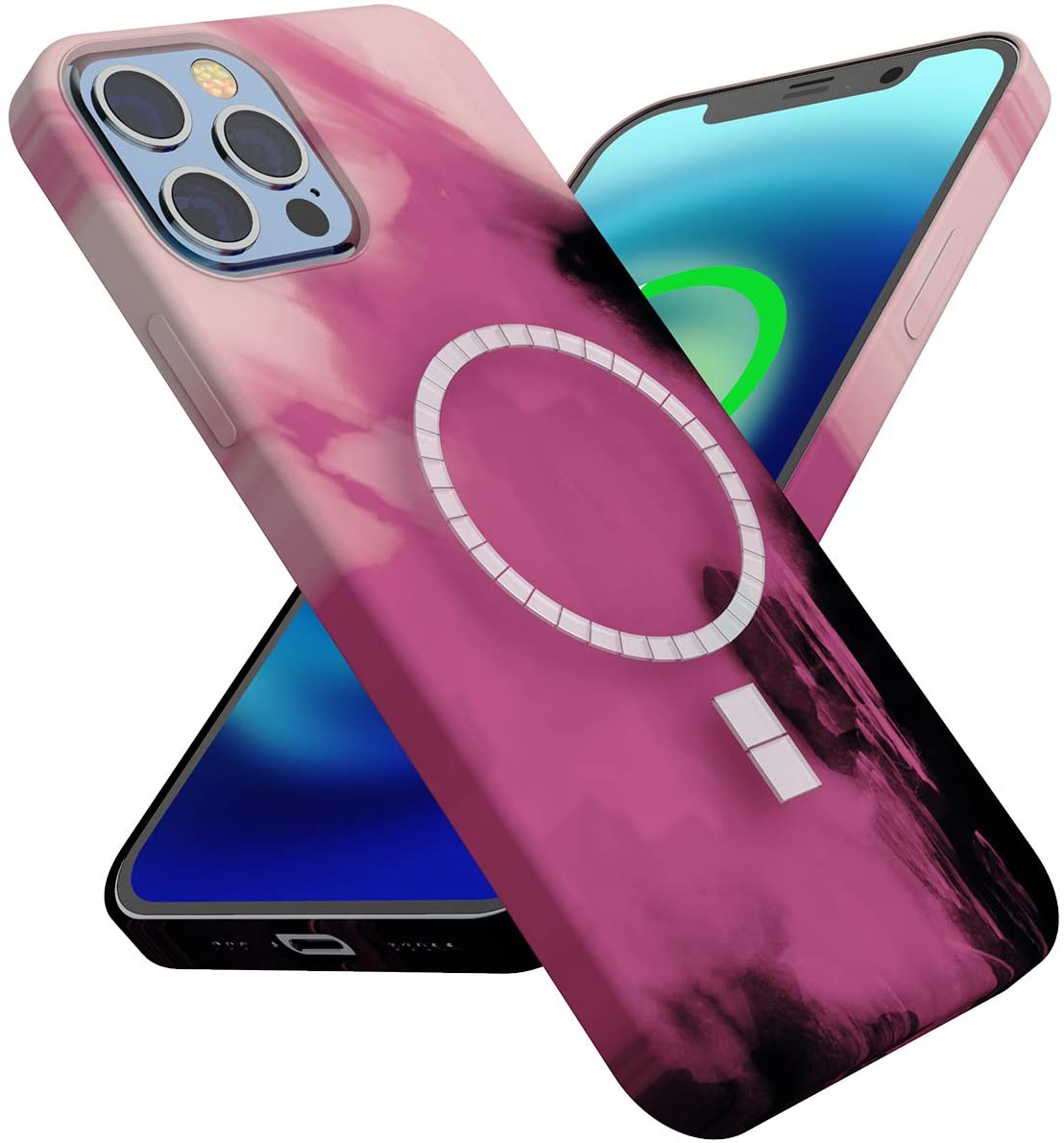 Licheers Magnetic Silikon-Hülle Case Kompatibel mit iPhone 12 Pro Max 6,7 Zoll - Kompatibel mit MagSafe Zubehör 