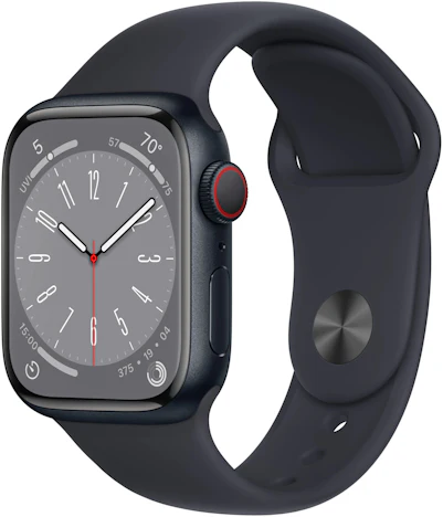 Apple Watch Series 8 für 335€ - Version GPS 41mm, Aluminium Mitternacht Sportarmband