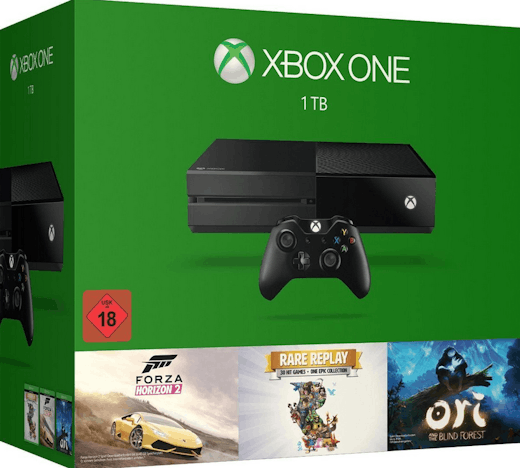 Xbox One 1TB + Forza Horizon 2 + Rare Replay + Ori and the Blind Forest für 299€