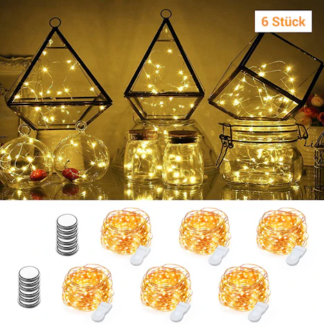 50% OFF LED Lichterkette Batterie 4M 4M Drahtlichterkette 40 LEDs Wasserdicht