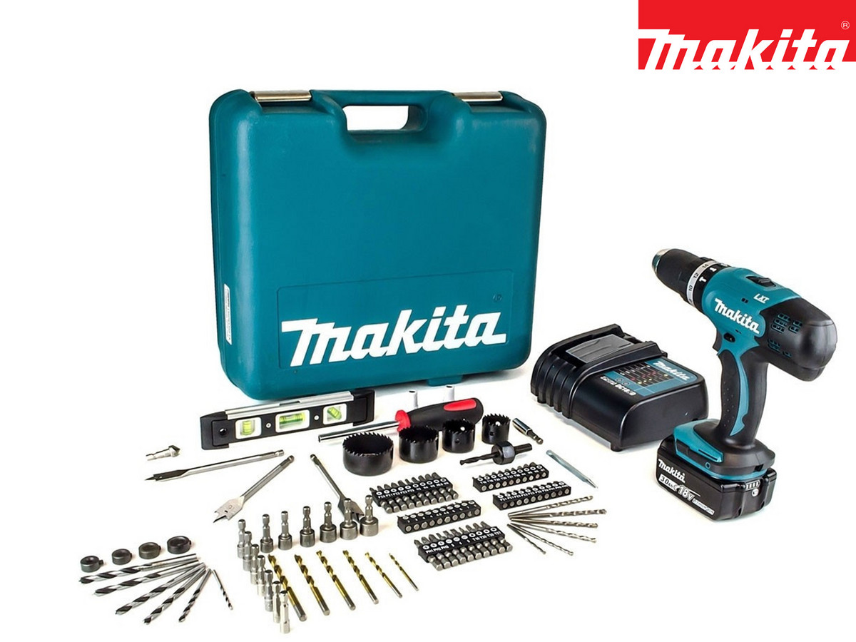 Schlagbohrschrauber Makita BHP453 BHP453RFTK (mit 1 Akku und 101-tlg. Zubehör-Set) für 158,90 EUR inkl. Versand