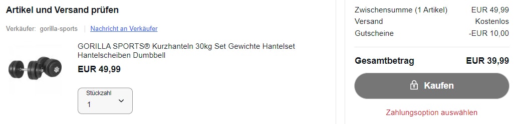 Gorilla-Sports-Warenkorb