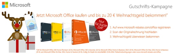 Microsoft Office Cashback Aktion - bis zu 20€ zurück *UPDATE*
