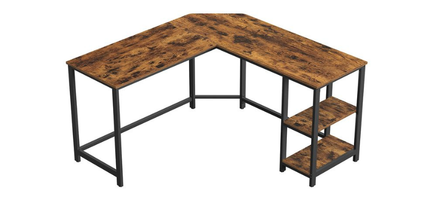 Vasagle Eckschreibtisch für 68€ - im Industrie-Look, L-förmig, bis 50kg belastbar