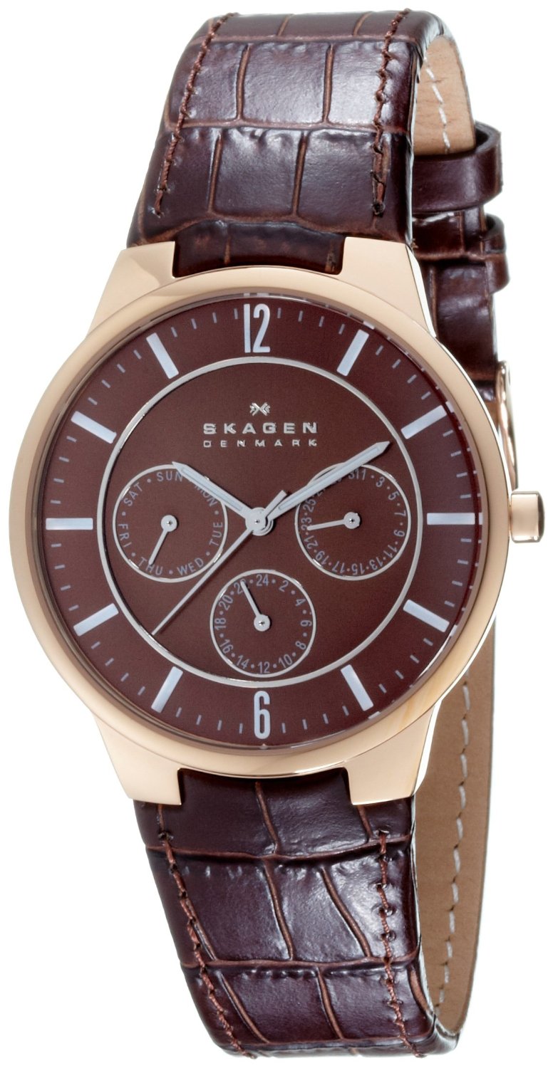 Skagen Herrenarmbanduhr Multifunktion Leder 331XLRLD für 70€
