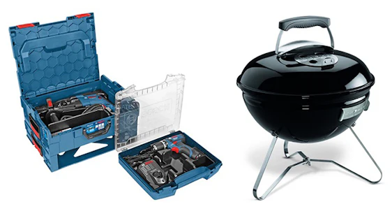 Bosch Bohrhammer GBH 2-28 DFV + Akkuschrauber GSR 10,8-2-LI + Weber Smokey Joe Grill für 285€