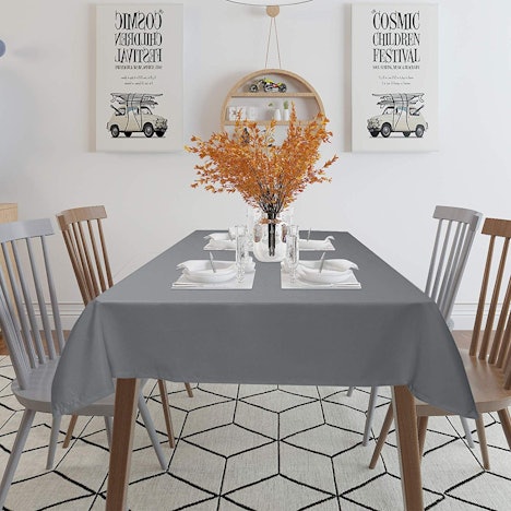 Abwaschbar Tischwäsche 130x220 cm, Dunkelgrau